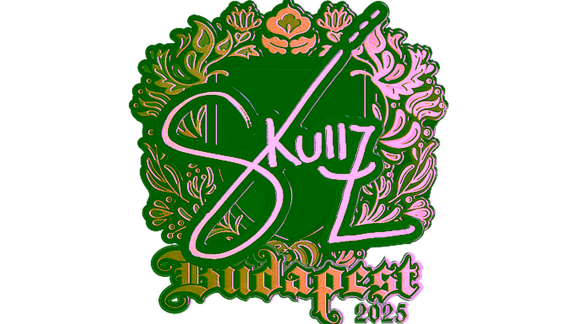 Display for Sticker | skullz (Gold) | Budapest 2025