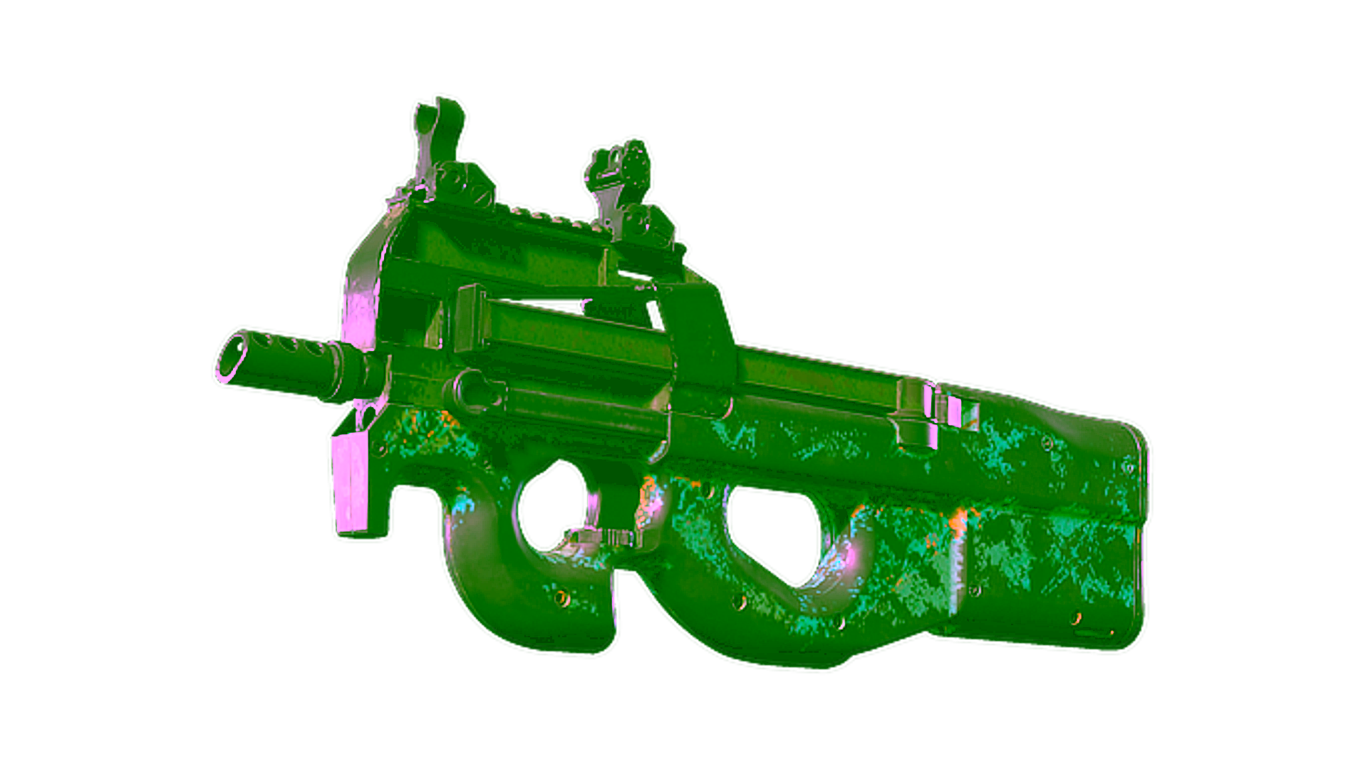 Display for P90 | Mustard Gas (Battle-Scarred)