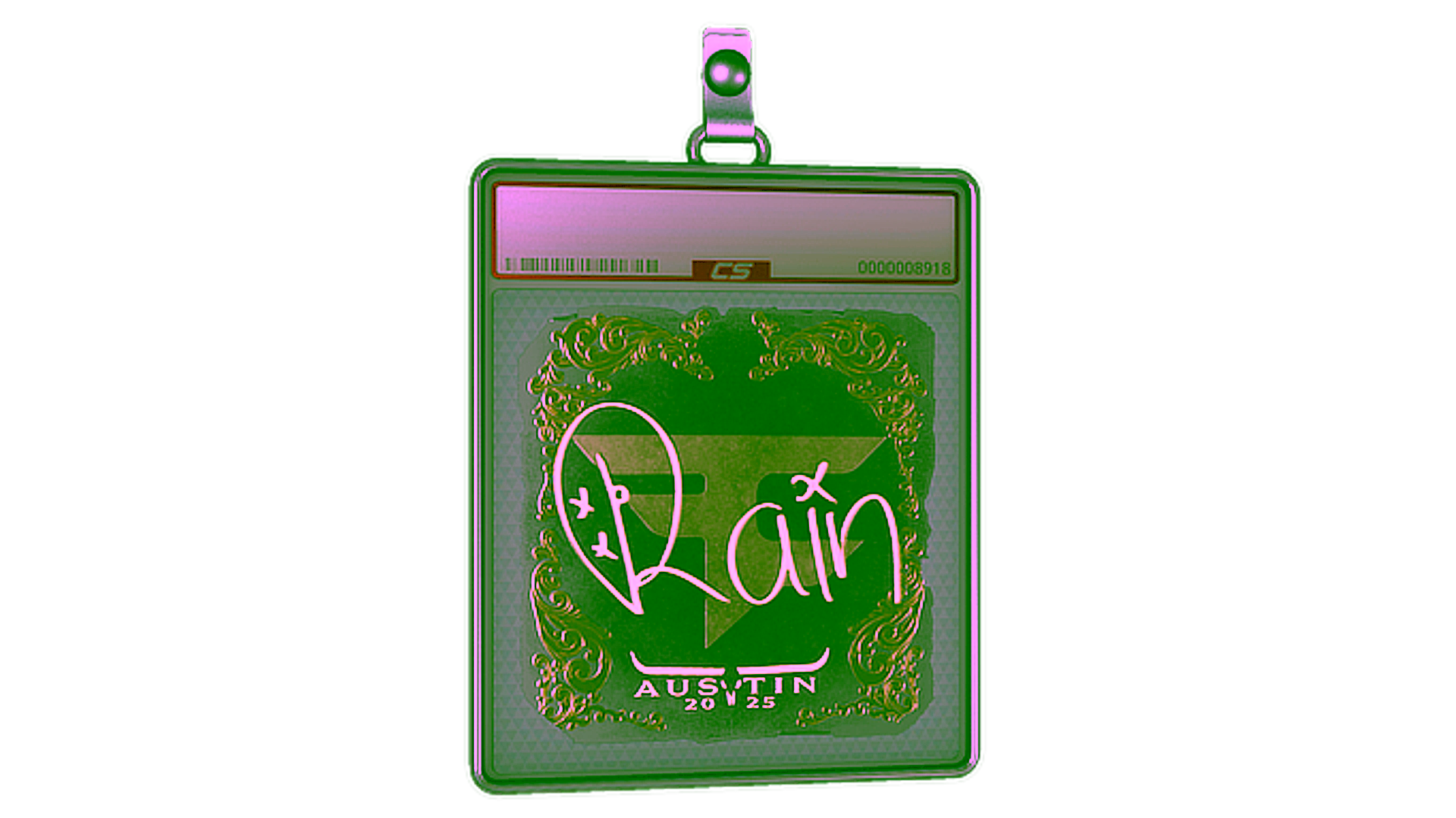 Display for Sticker Slab | rain (Gold) | Austin 2025