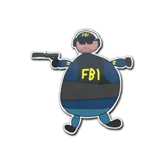 Sticker Poorly Drawn FBI