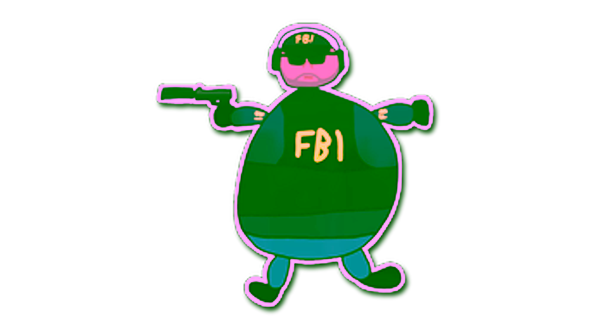 Display for Sticker | Poorly Drawn FBI