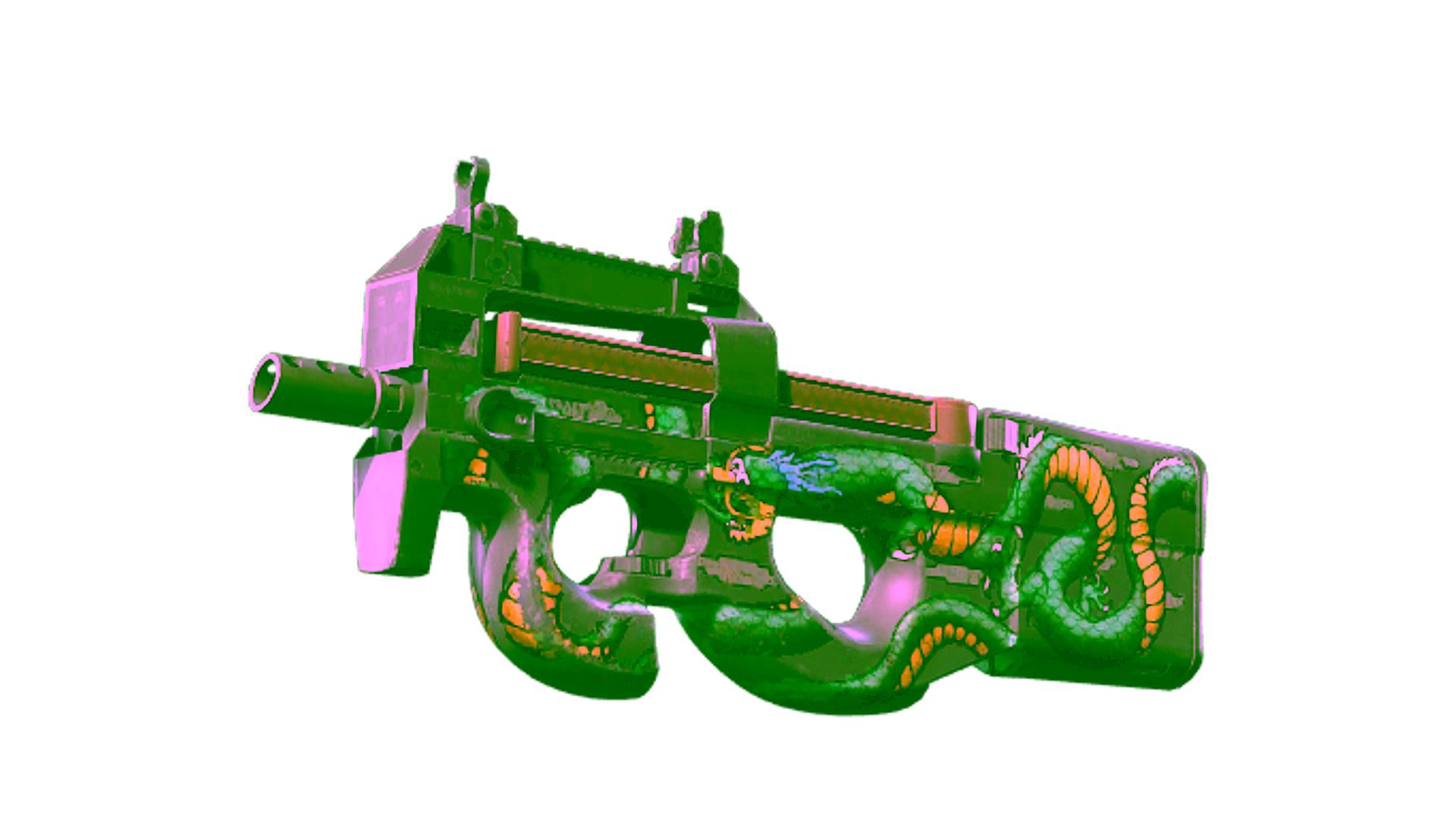 Display for StatTrak™ P90 | Emerald Dragon (Well-Worn)