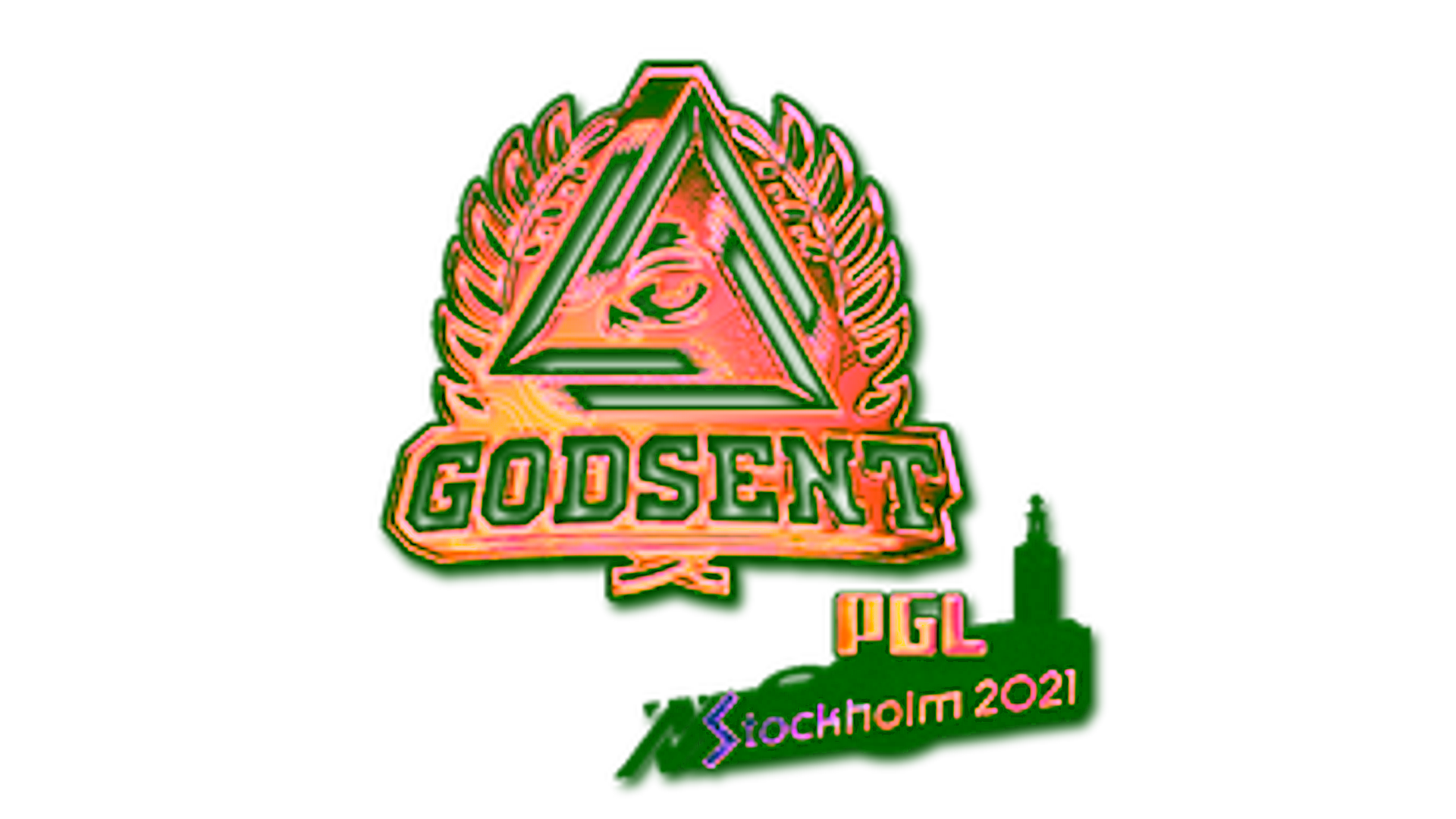 Display for Sticker | GODSENT (Holo) | Stockholm 2021