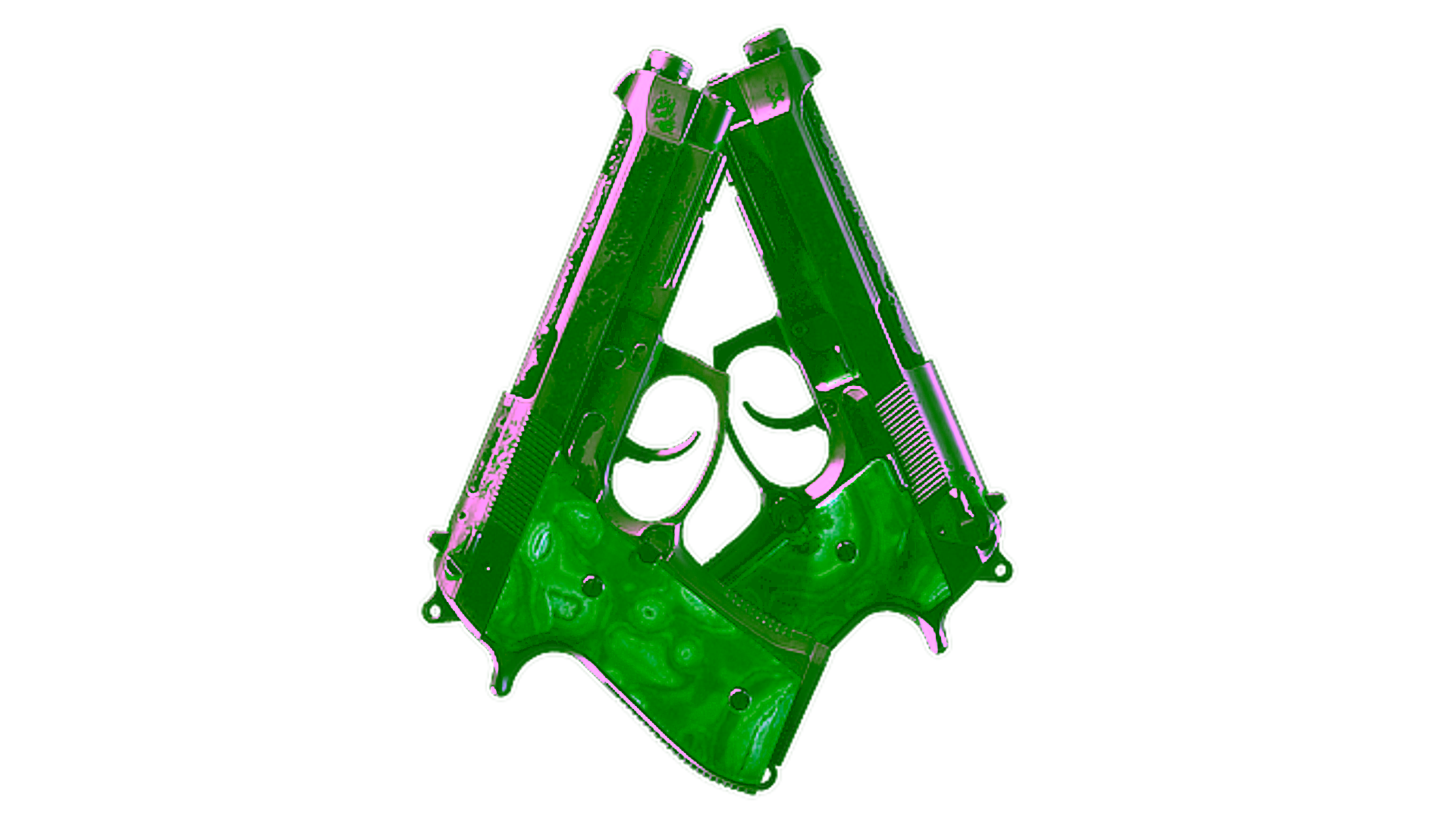 Display for Souvenir Dual Berettas | Polished Malachite (Battle-Scarred)
