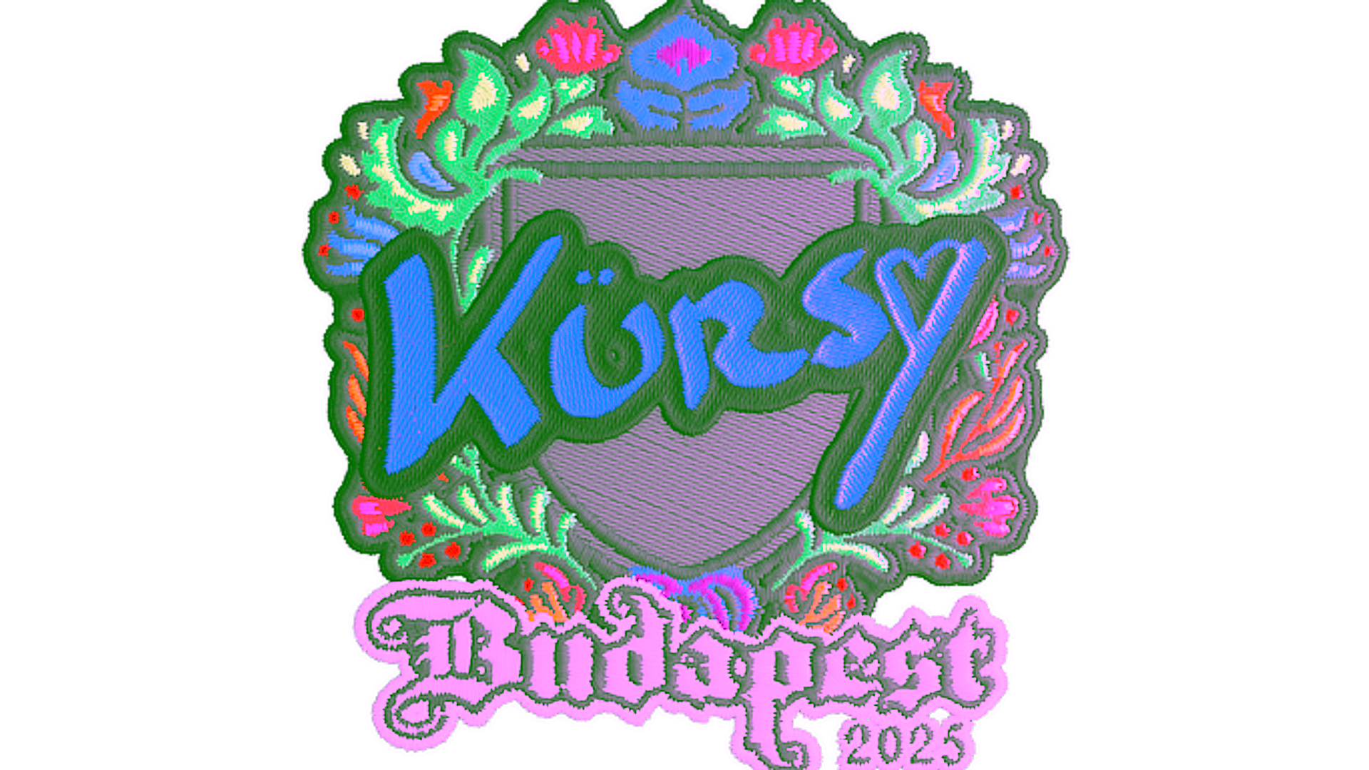 Display for Sticker | Kursy (Embroidered) | Budapest 2025