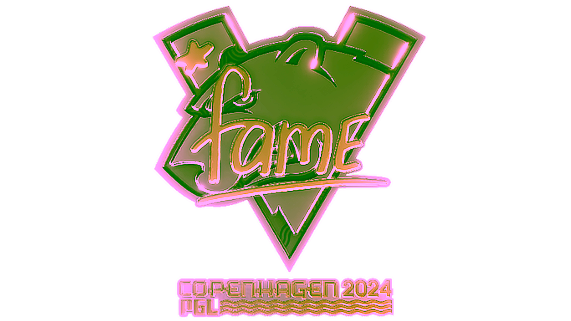 Display for Sticker | fame (Gold) | Copenhagen 2024