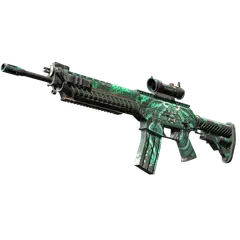 StatTrak™ SG 553 | Dragon Tech (Well-Worn)