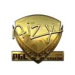 Sticker | aizy (Gold) | Krakow 2017