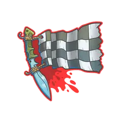 Sticker Checkered Kukri