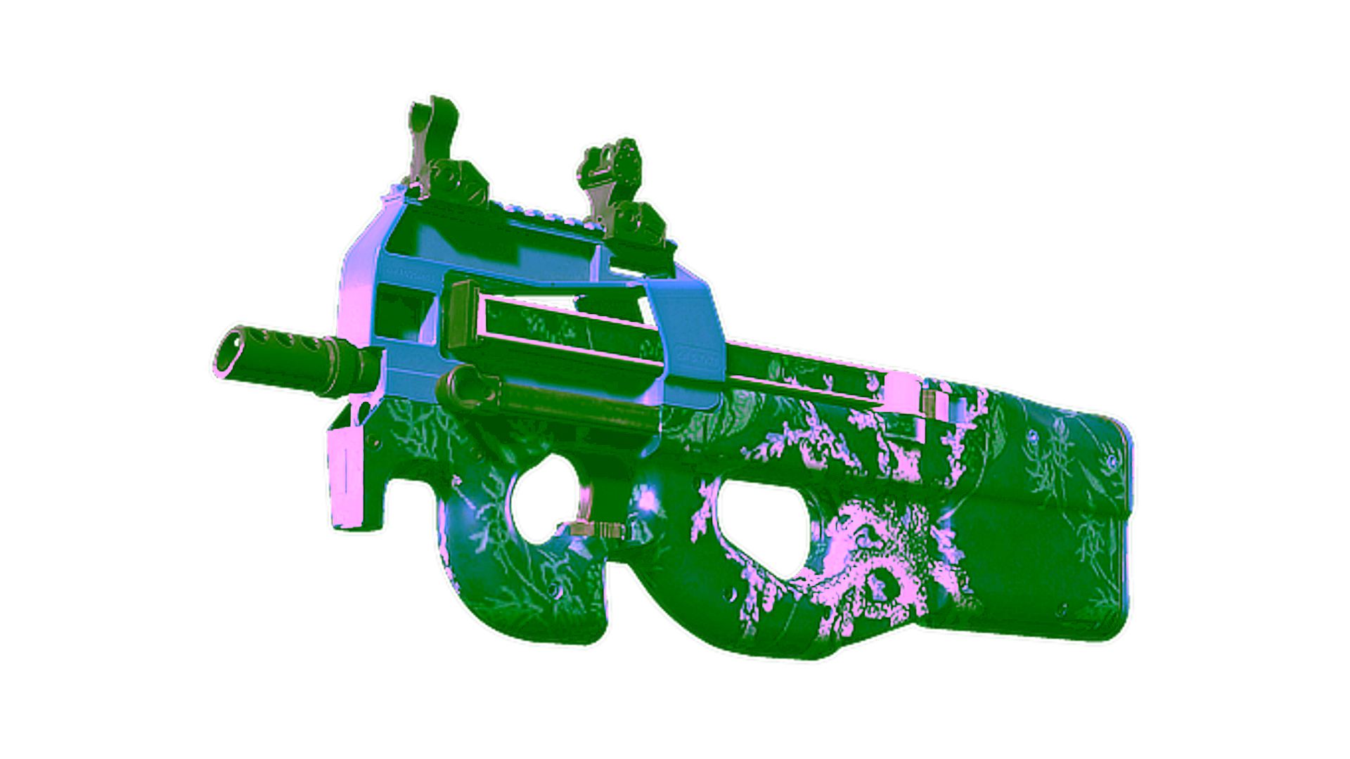 Display for Souvenir P90 | Reef Grief (Factory New)