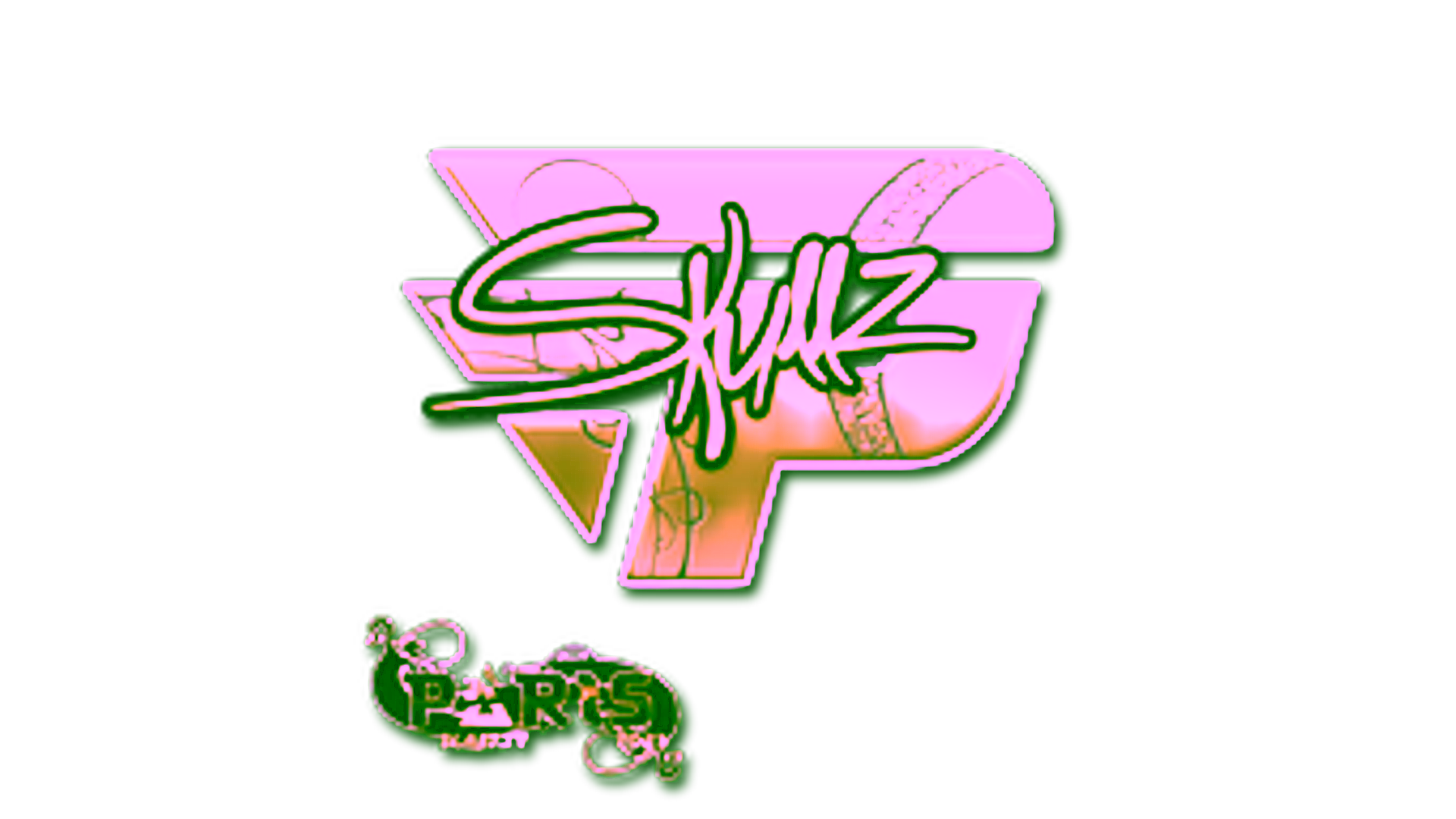 Sticker | skullz (Gold) | Paris 2023 için görüntü