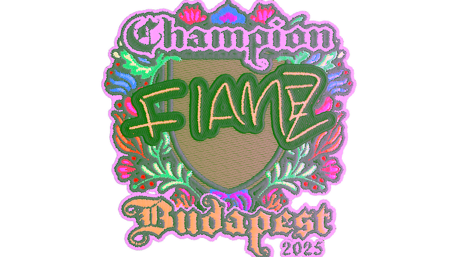 Display for Sticker | FlameZ (Embroidered, Champion) | Budapest 2025