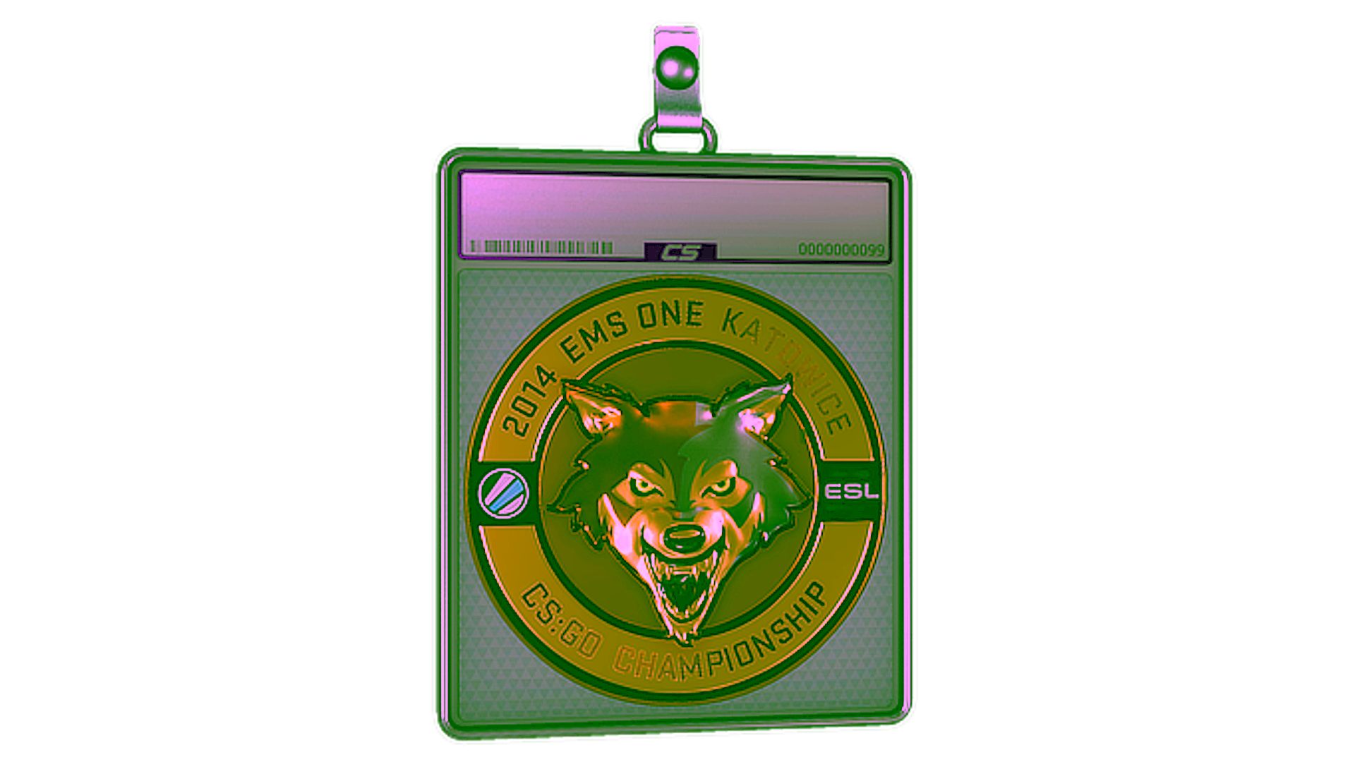 Display for Sticker Slab | Gold ESL Wolf (Foil) | Katowice 2014