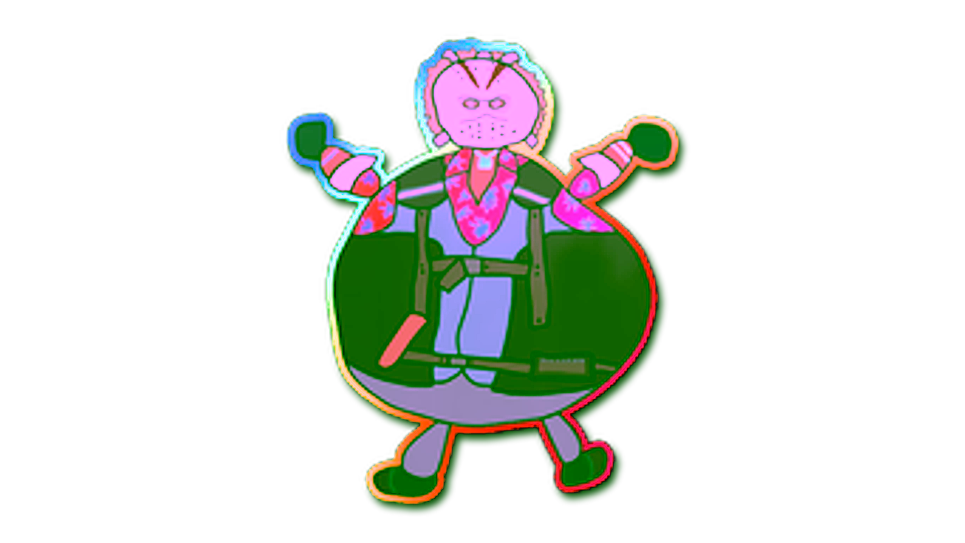 Display for Sticker | Poorly Drawn Bloody Darryl (Holo)