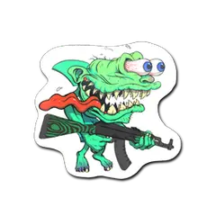 Sticker Green Shark Shooter