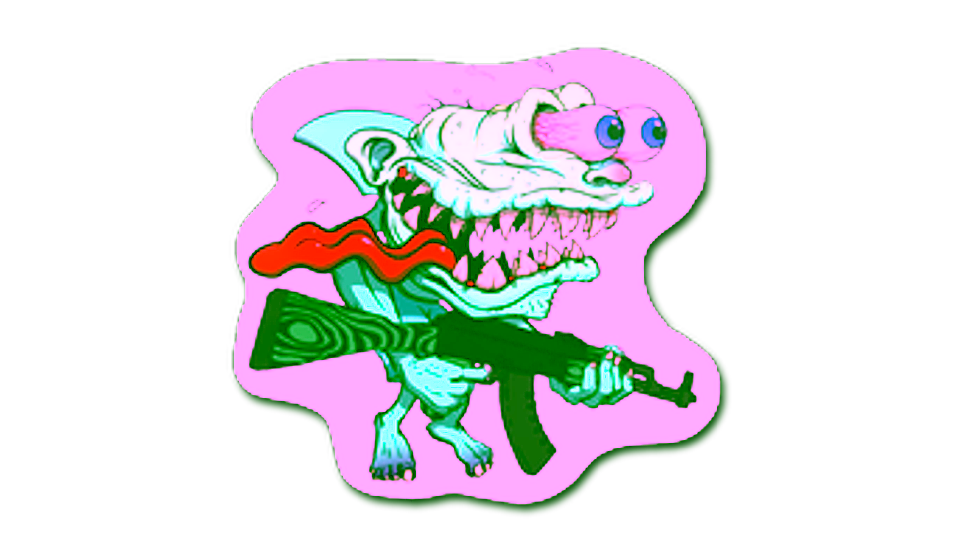 Display for Sticker | Green Shark Shooter
