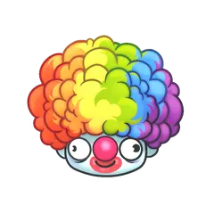 Sticker Clown Wig