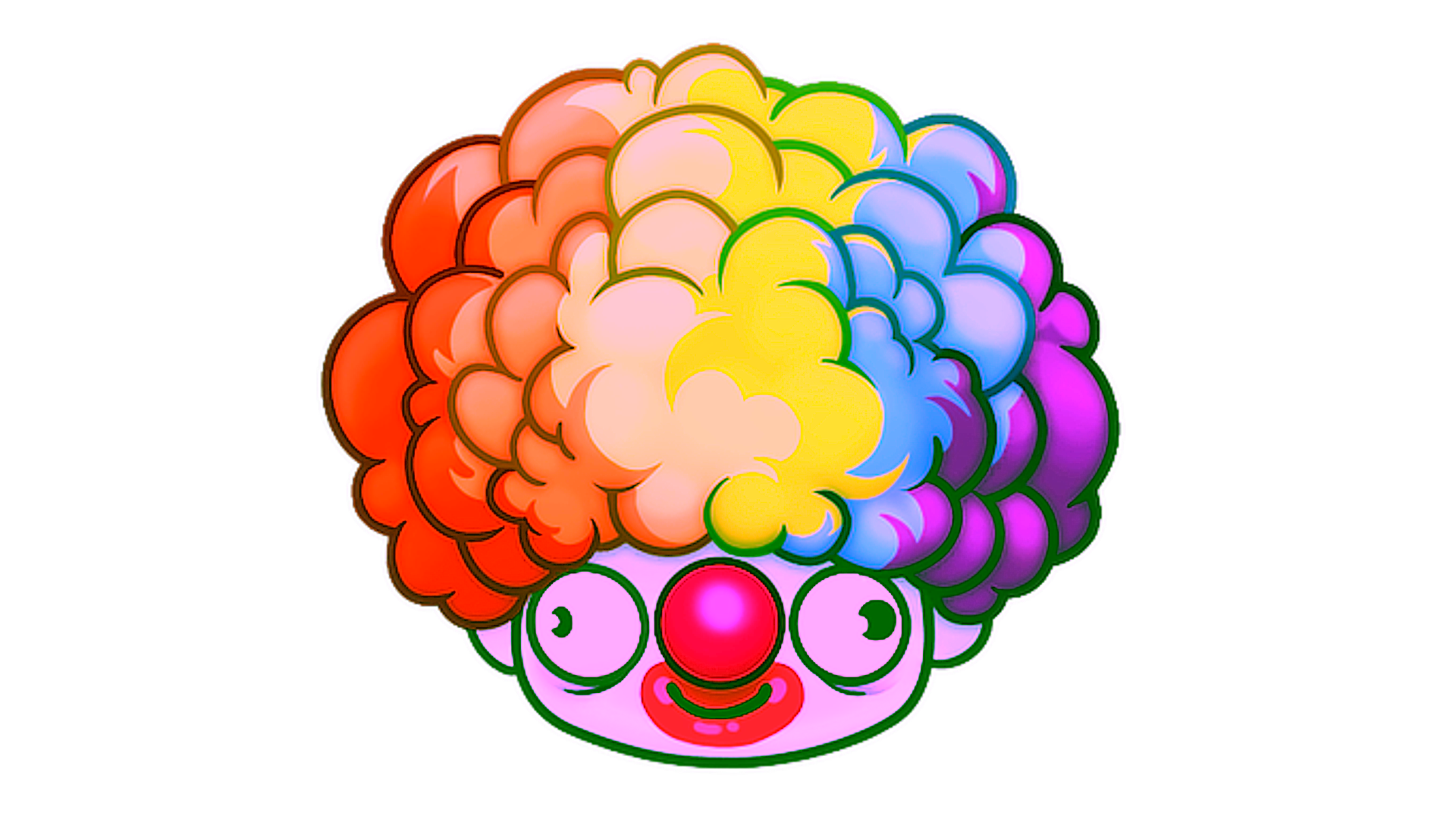 Display for Sticker | Clown Wig