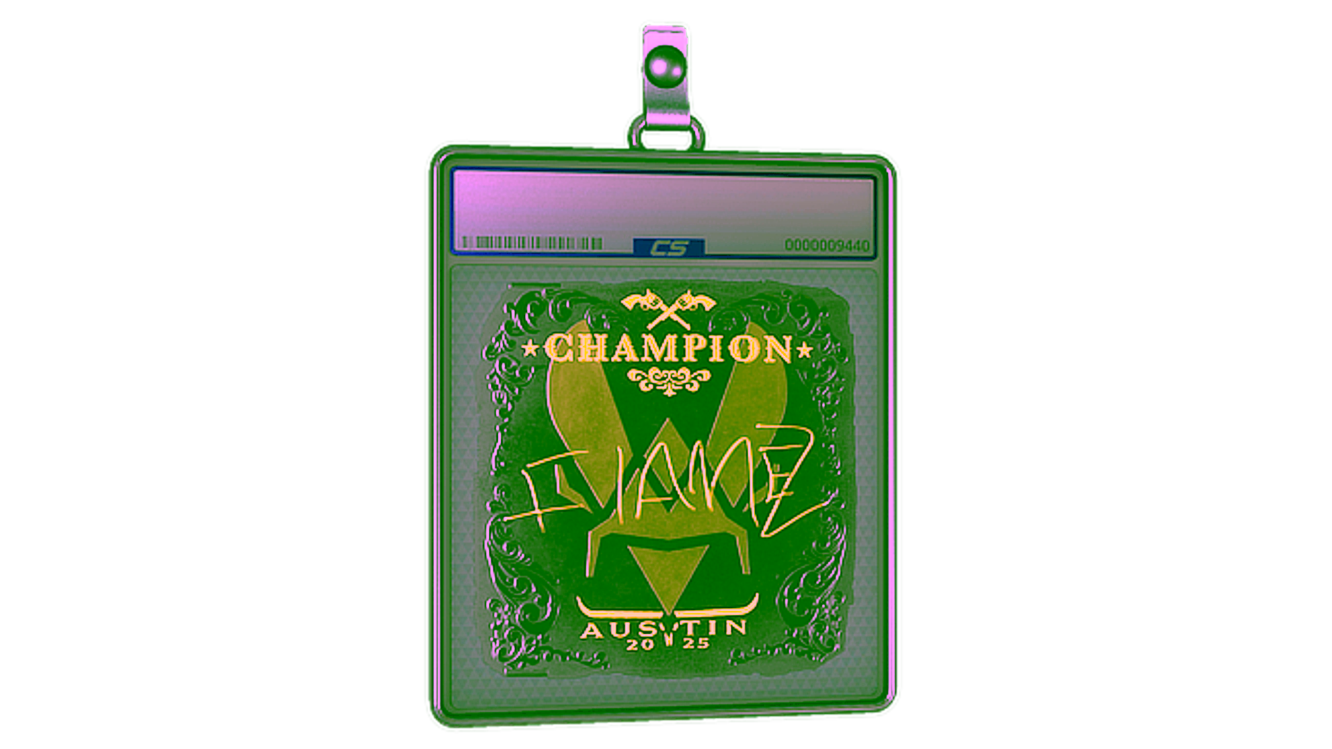 Display for Sticker Slab | FlameZ (Foil, Champion) | Austin 2025