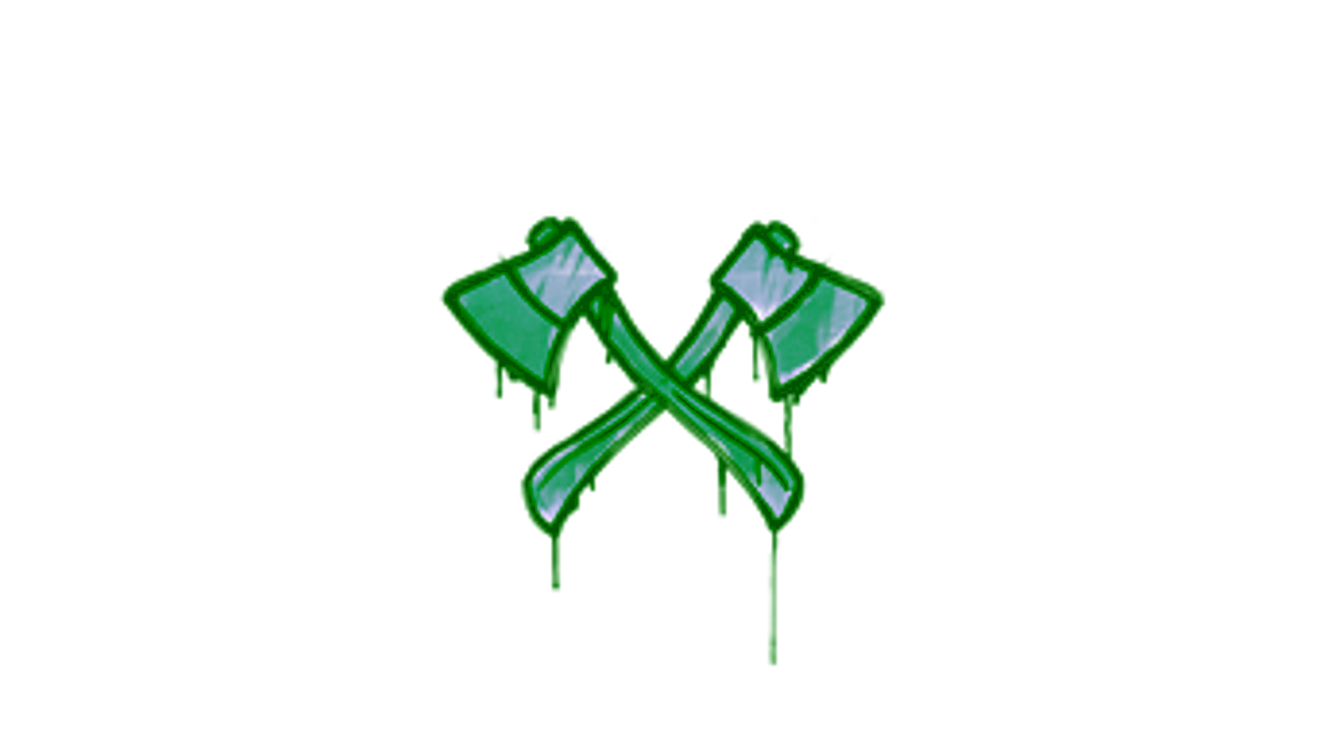 Display for Sealed Graffiti | X-Axes (Frog Green)