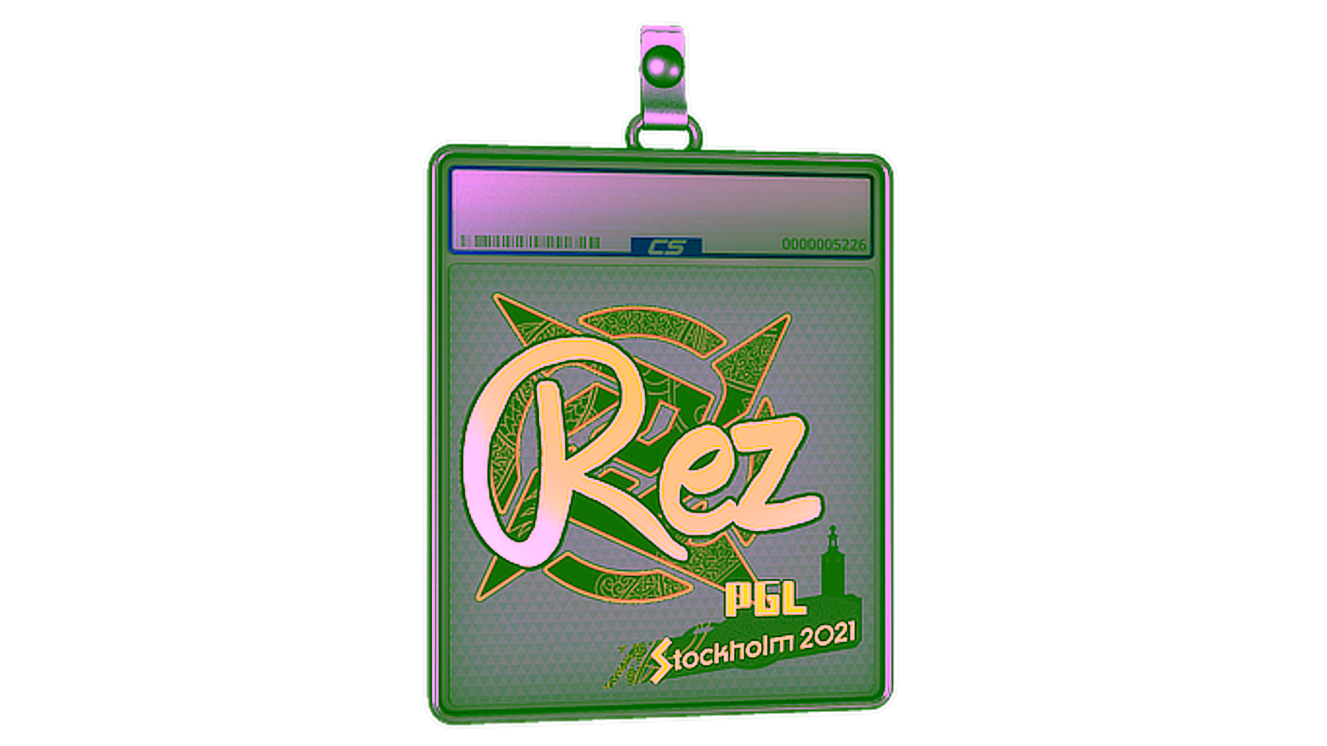 Display for Sticker Slab | REZ (Holo) | Stockholm 2021