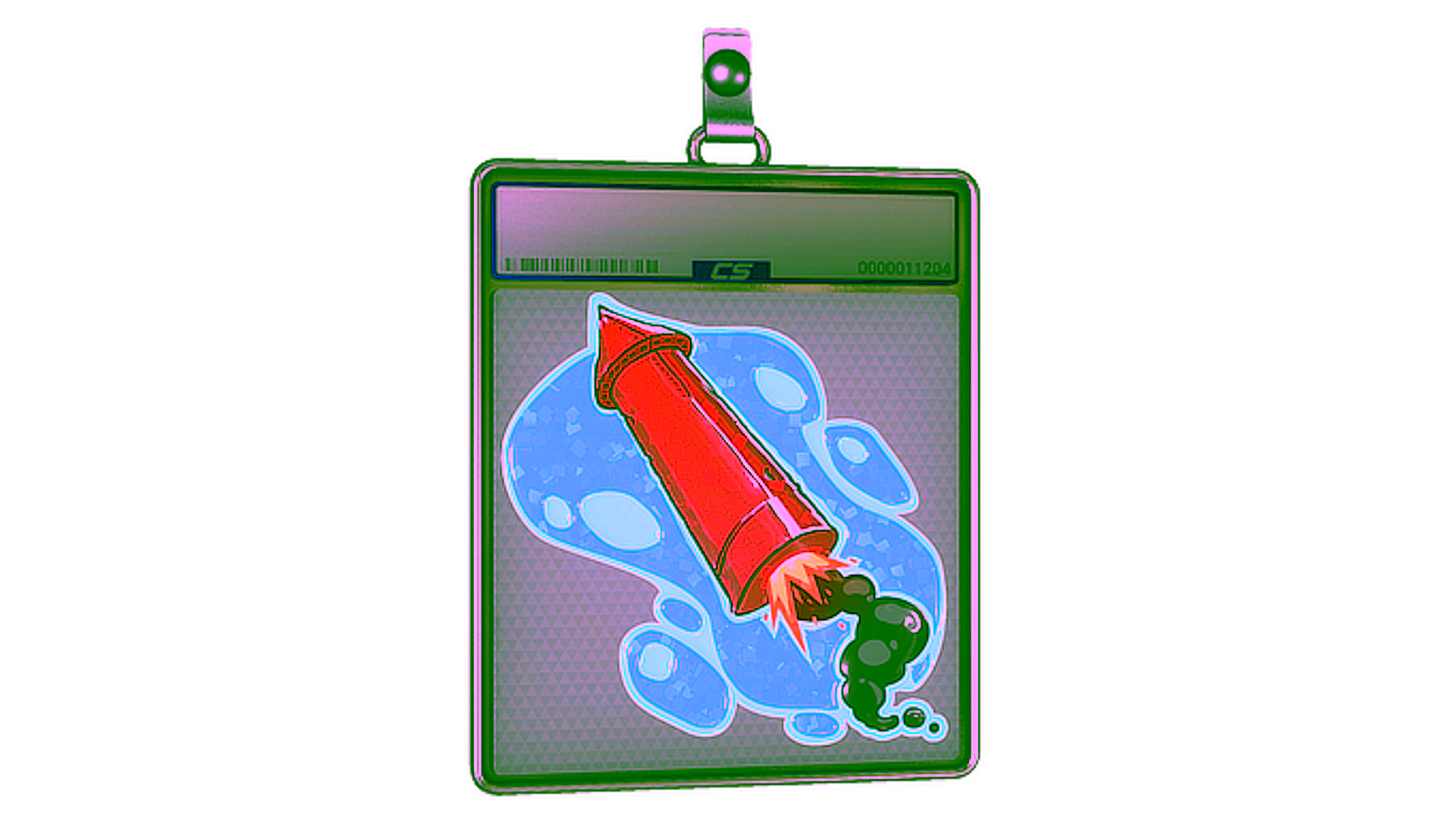 Display for Sticker Slab | Big Red Rocket (Glitter)