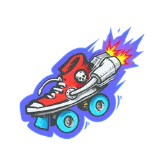 Sticker Rocket Skates