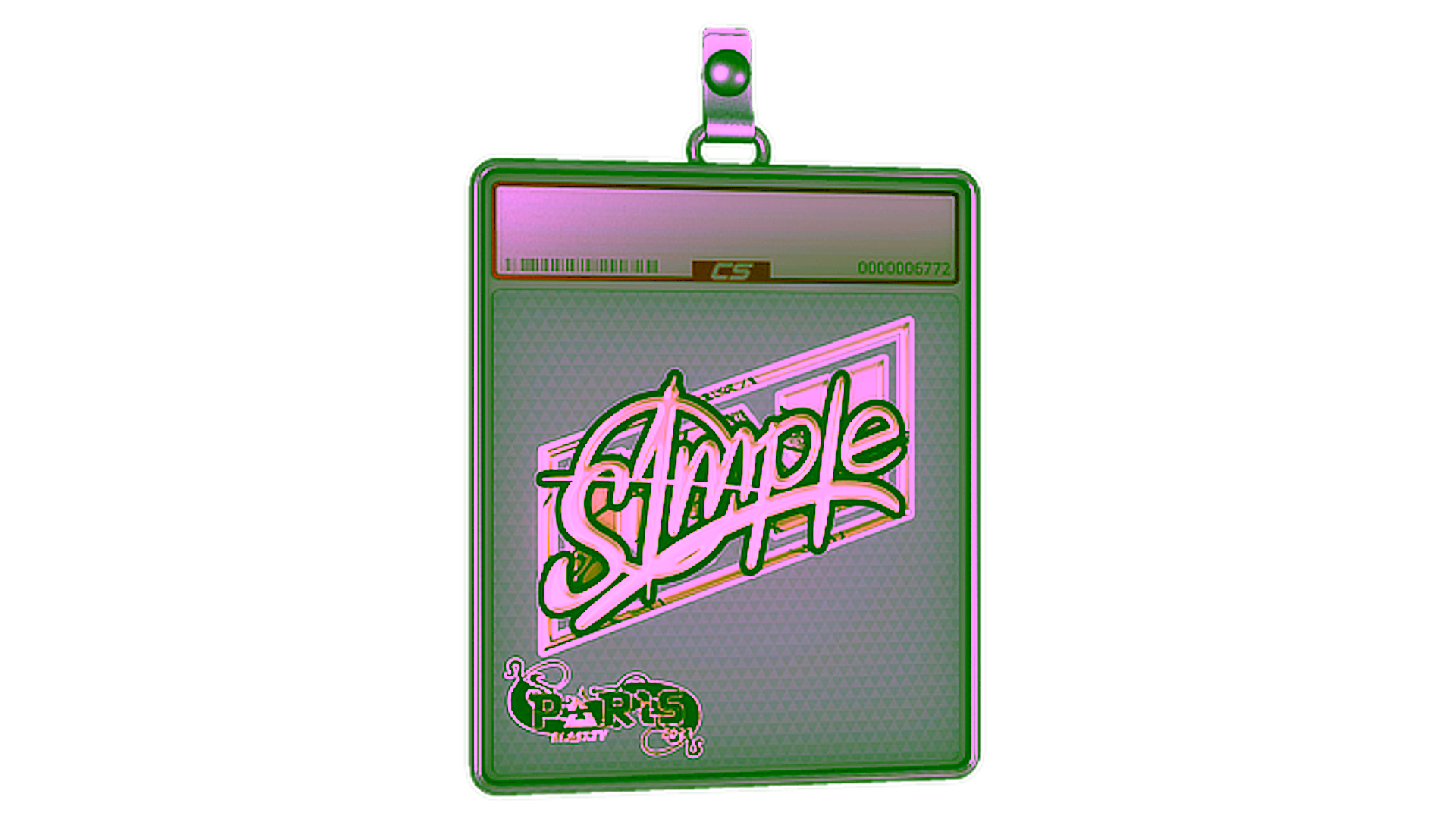 Display for Sticker Slab | s1mple (Gold) | Paris 2023