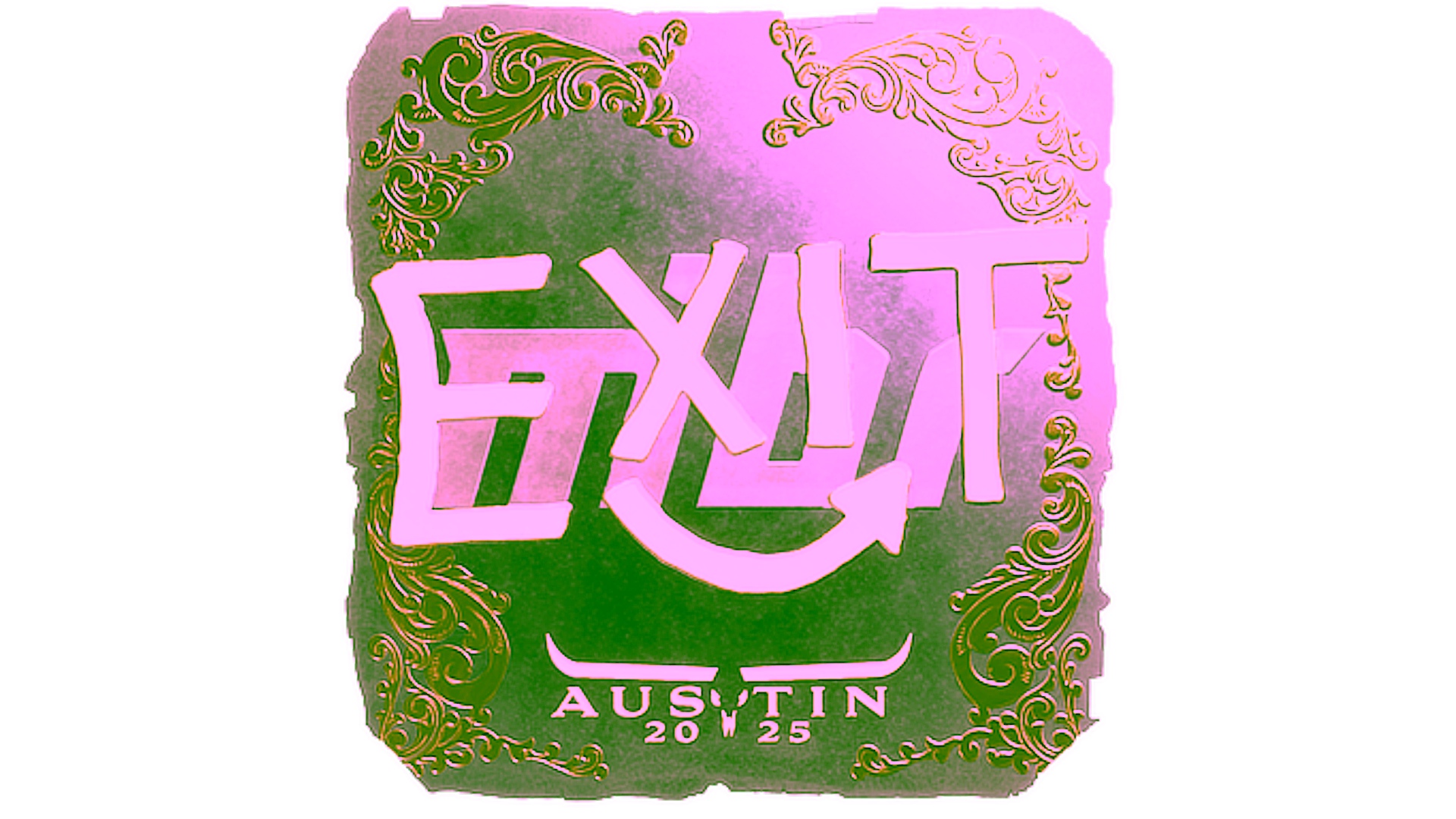 Affichage pour Sticker | exit (Gold) | Austin 2025