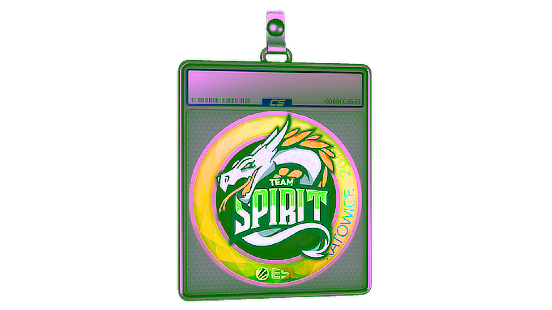 Display for Sticker Slab | Team Spirit (Holo) | Katowice 2019