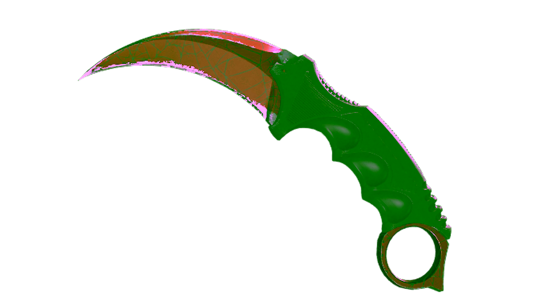 Visar för ★ StatTrak™ Karambit | Crimson Web (Well-Worn)