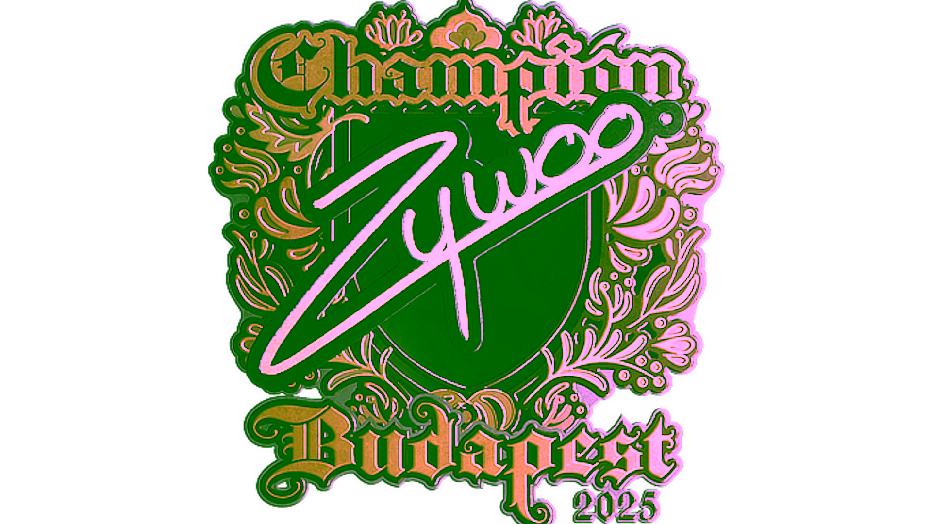 Display for Sticker | ZywOo (Gold, Champion) | Budapest 2025