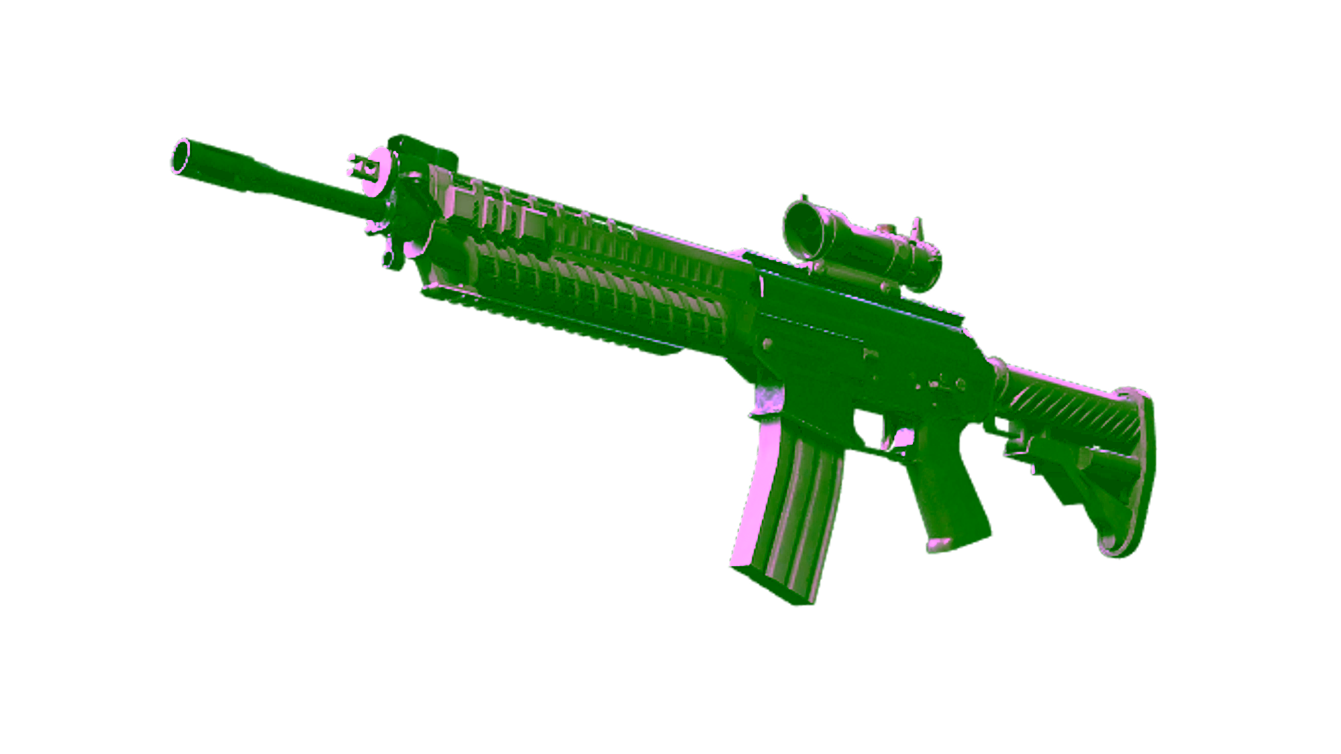 Display for SG 553 | Damascus Steel (Minimal Wear)