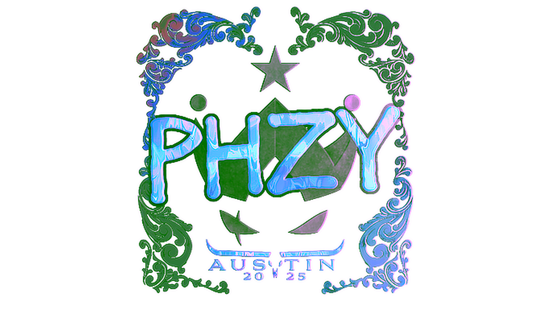 Display for Sticker | phzy (Holo) | Austin 2025