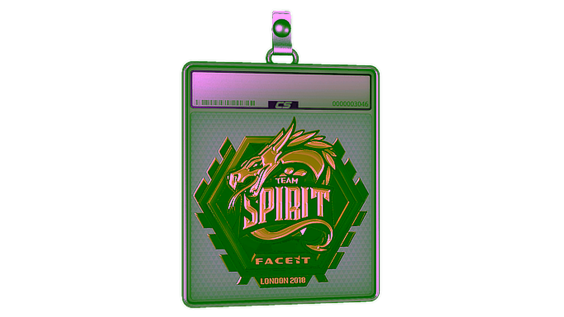 Display for Sticker Slab | Team Spirit (Gold) | London 2018