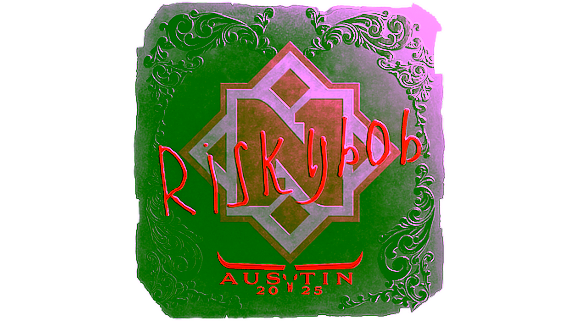 Display for Sticker | riskyb0b (Foil) | Austin 2025