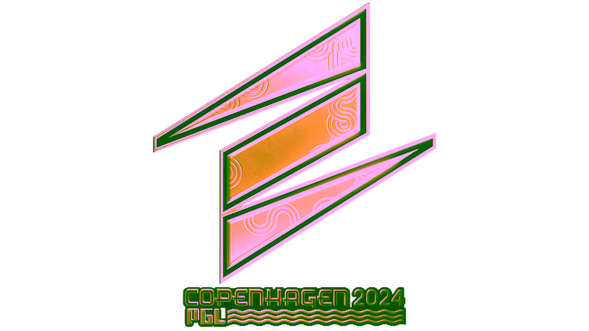 Display for Sticker | ECSTATIC (Gold) | Copenhagen 2024