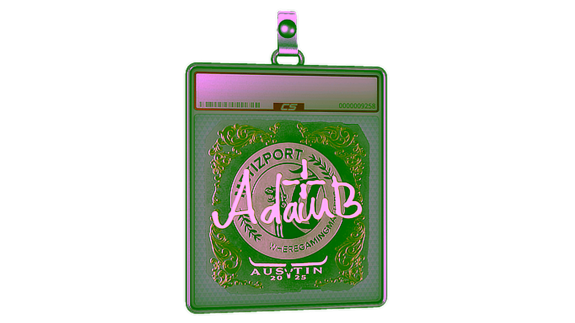 Visar för Sticker Slab | adamb (Gold) | Austin 2025