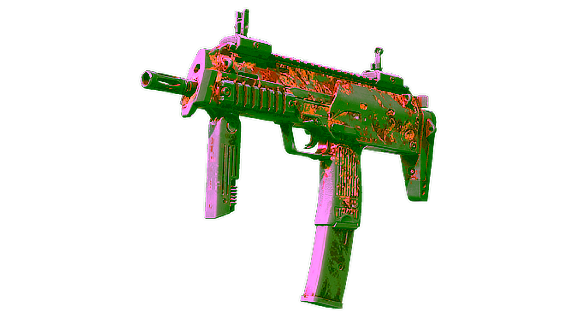 Display for Souvenir MP7 | Coral Paisley (Battle-Scarred)