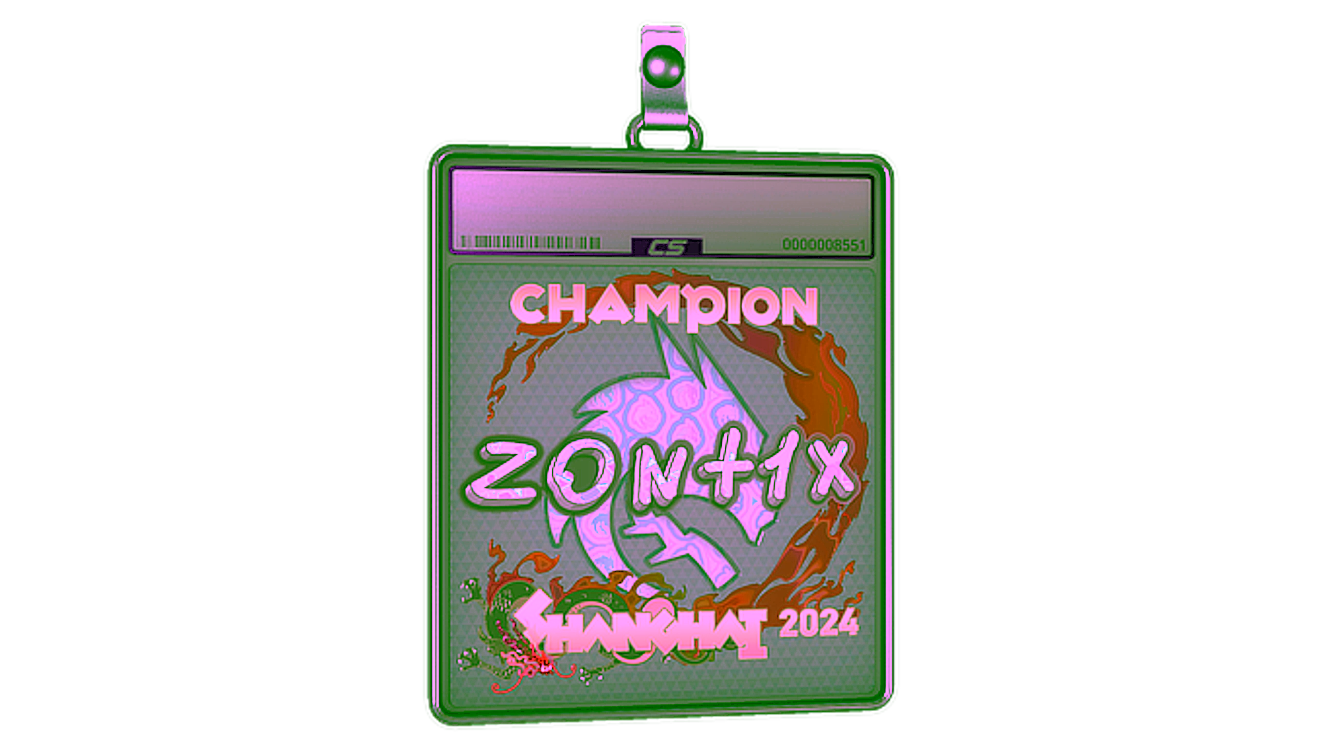 Display for Sticker Slab | zont1x (Holo, Champion) | Shanghai 2024
