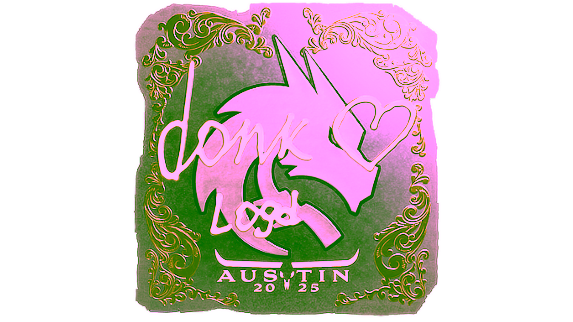 Display for Sticker | donk (Gold) | Austin 2025