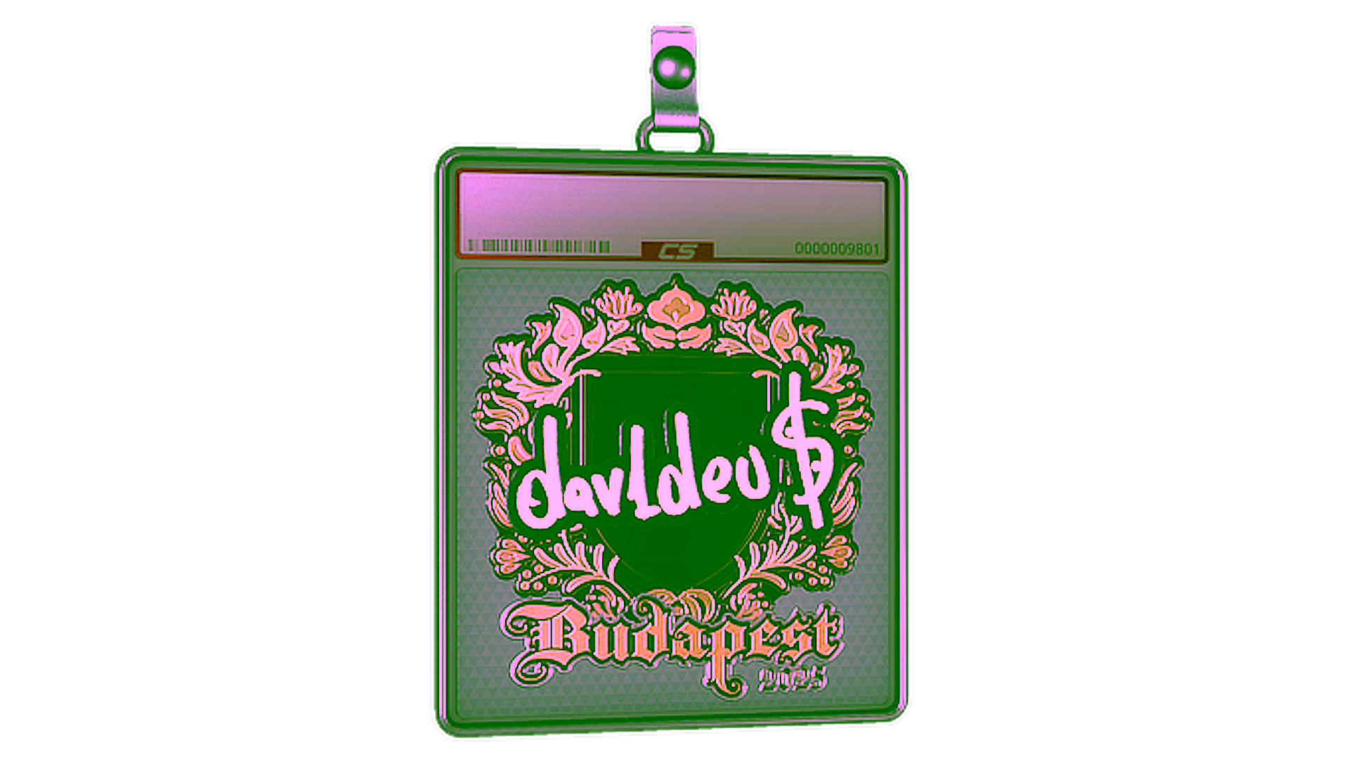 Display for Sticker Slab | dav1deuS (Gold) | Budapest 2025