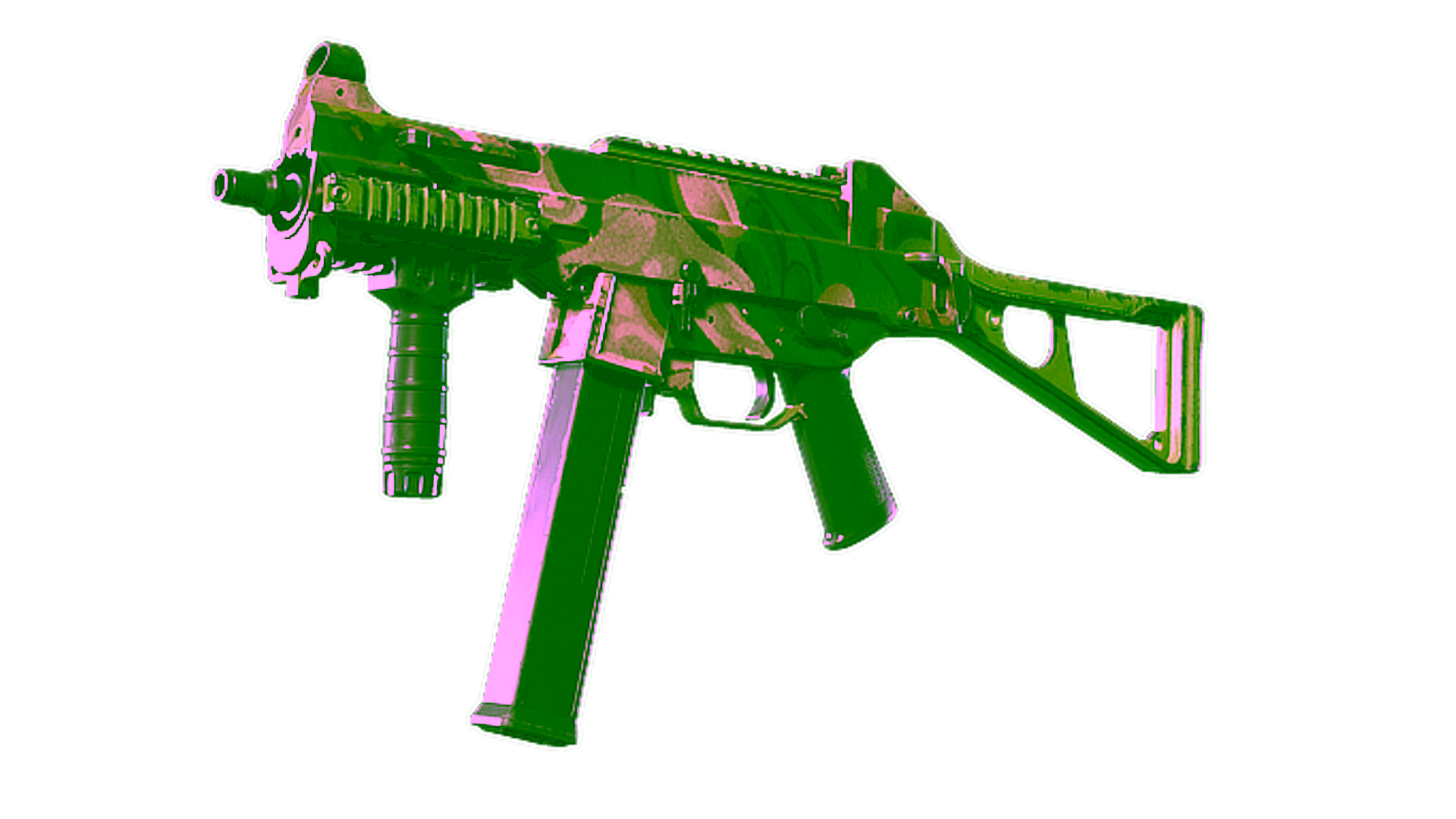 Display for Souvenir UMP-45 | Green Swirl (Well-Worn)
