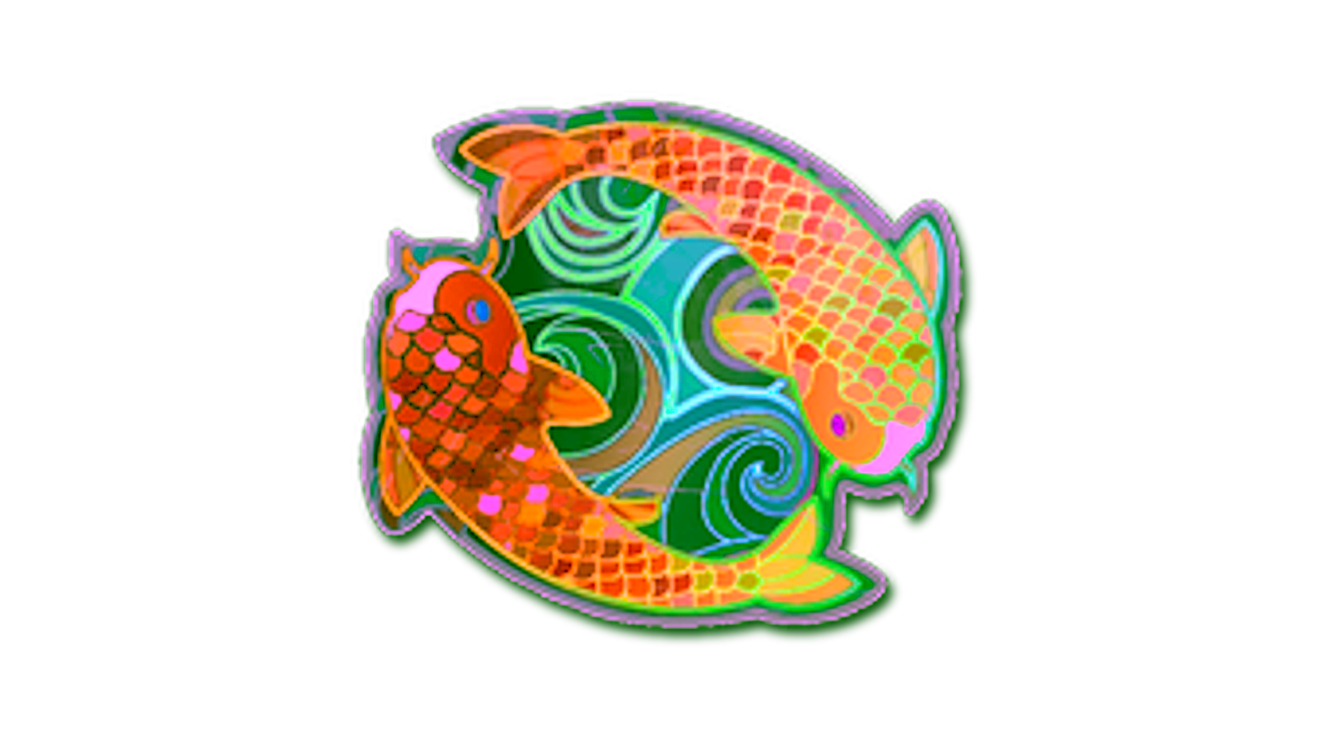 Display for Sticker | Twin Koi (Holo)