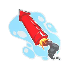 Sticker Big Red Rocket