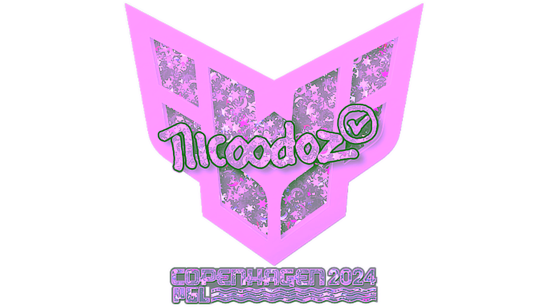 Display for Sticker | nicoodoz (Glitter) | Copenhagen 2024