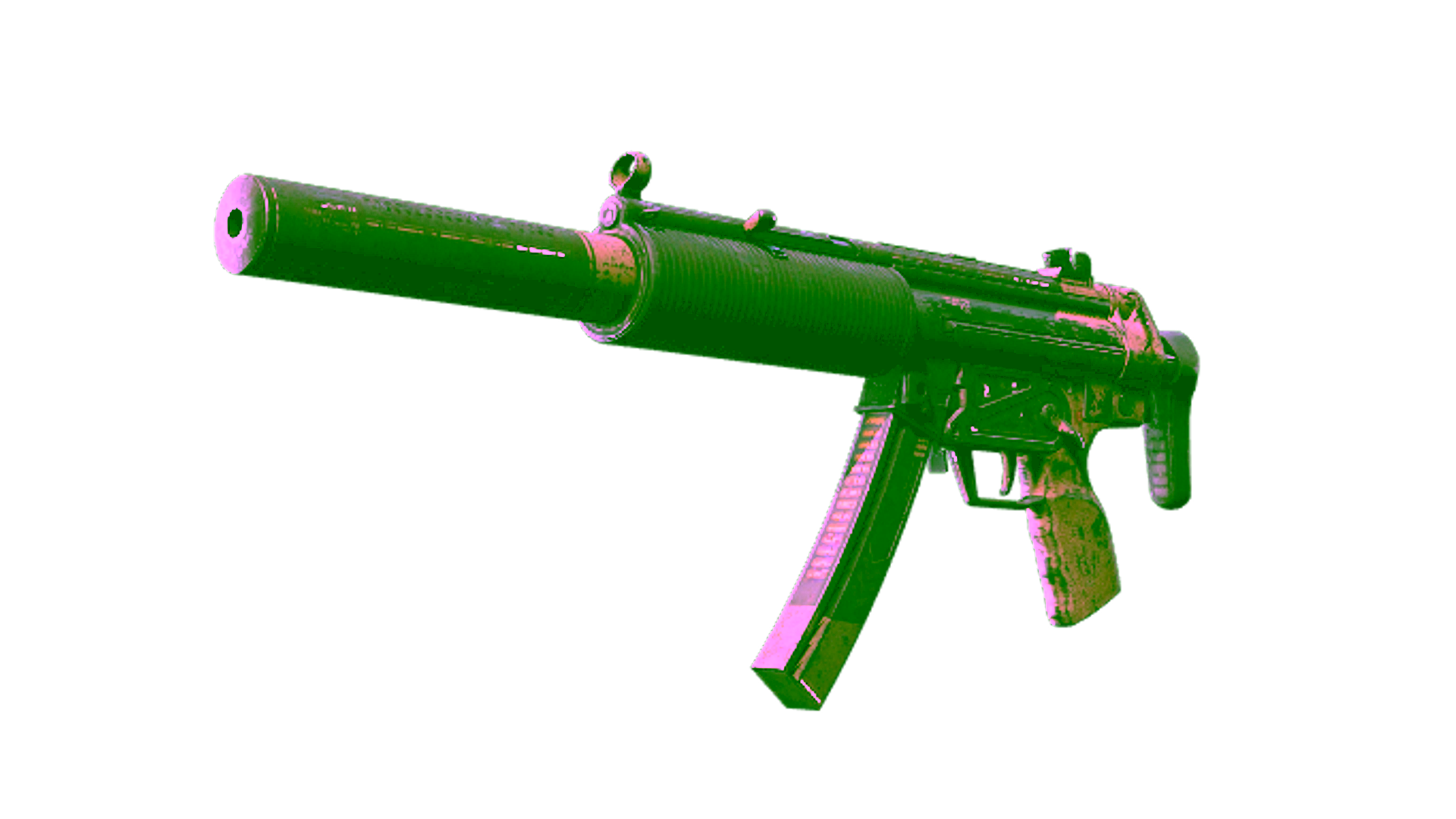 Exibição para StatTrak™ MP5-SD | Desert Strike (Battle-Scarred)