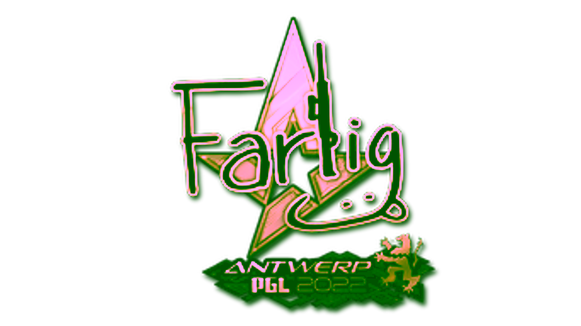 Display for Sticker | Farlig (Gold) | Antwerp 2022