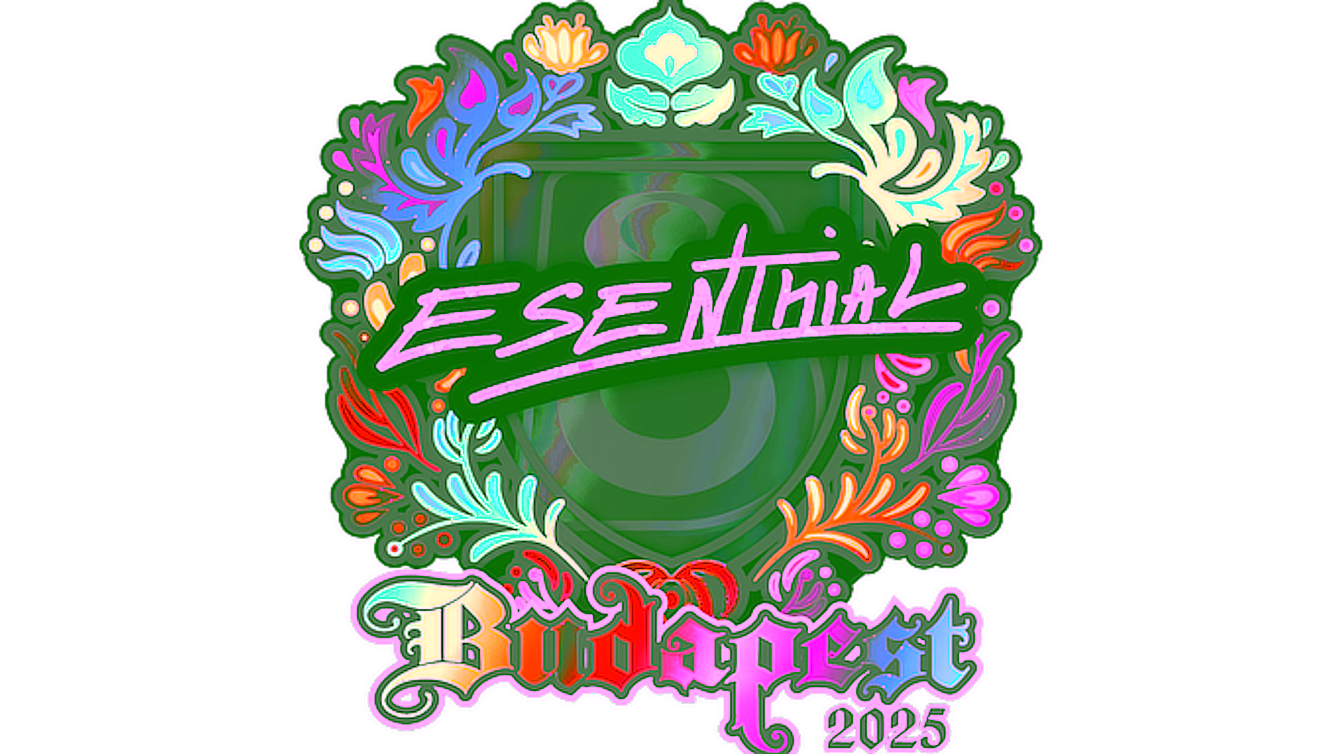 Sticker | esenthial (Holo) | Budapest 2025 için görüntü