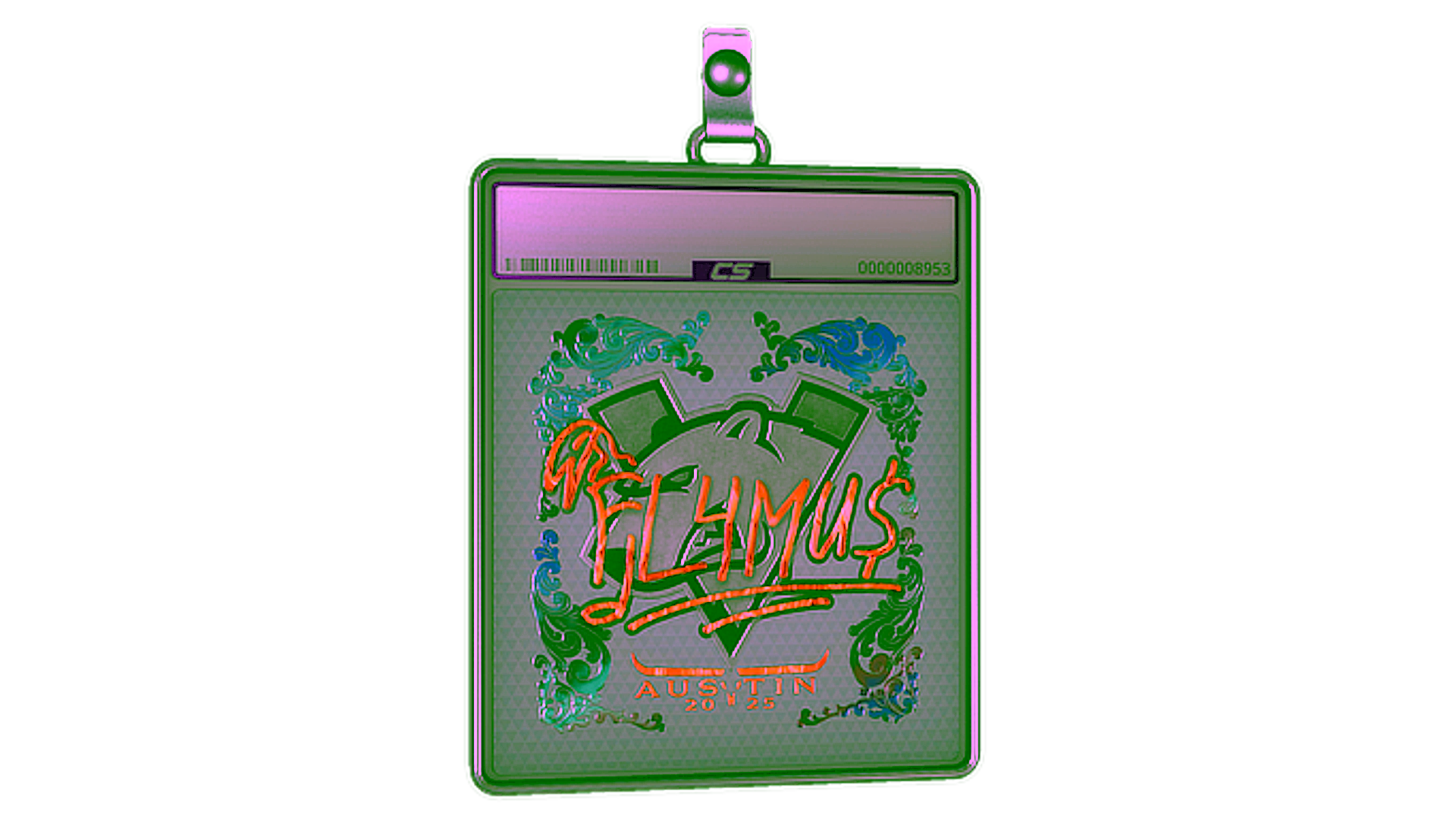 Display for Sticker Slab | FL4MUS (Holo) | Austin 2025